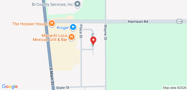 Map of 1550+Plaza+Street+Bluffton%2C+IN+46714